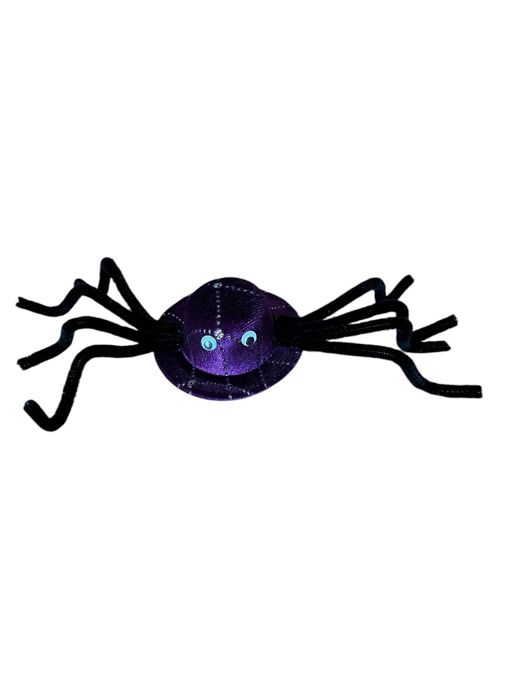 Purple Velvet Tarantula Spider Googly Eye Large Halloween Barrett Alligator Clip